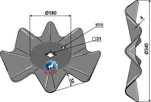 Wavy disc Ø345x4