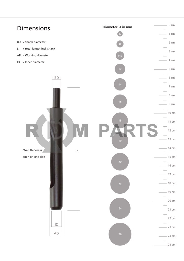 Standard Hollow Tine - .625MT x 4.500L x .520OD
