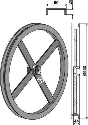 *** u-profilring Ø550 aussen / 1/2 nabe ***