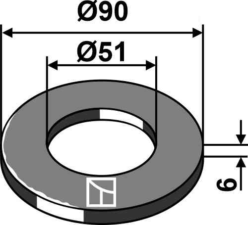 Calibration washer Ø90x6xØ51 fitting for Güttler 75756000