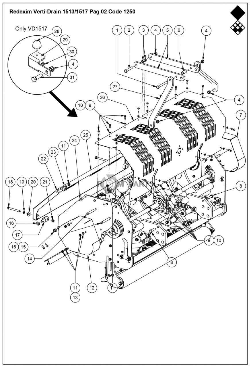 Replacement parts for VD1513 Beschermkappen