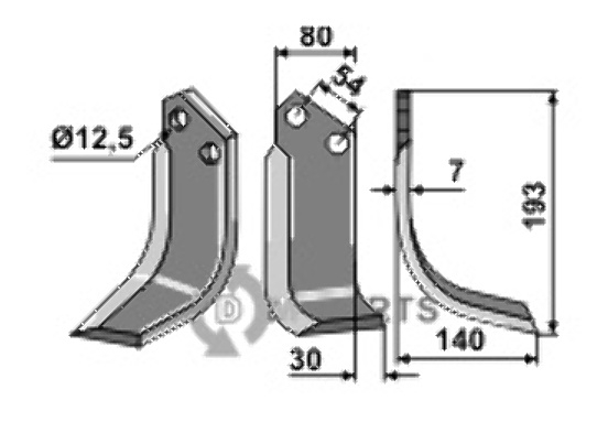 Blade, right model fitting for Badalini 3226