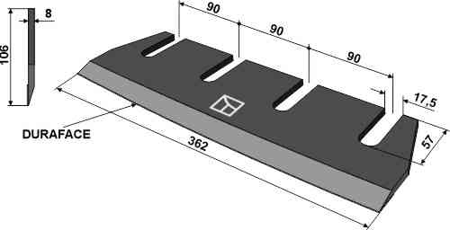 Chopper blade - left - DURAFACE
