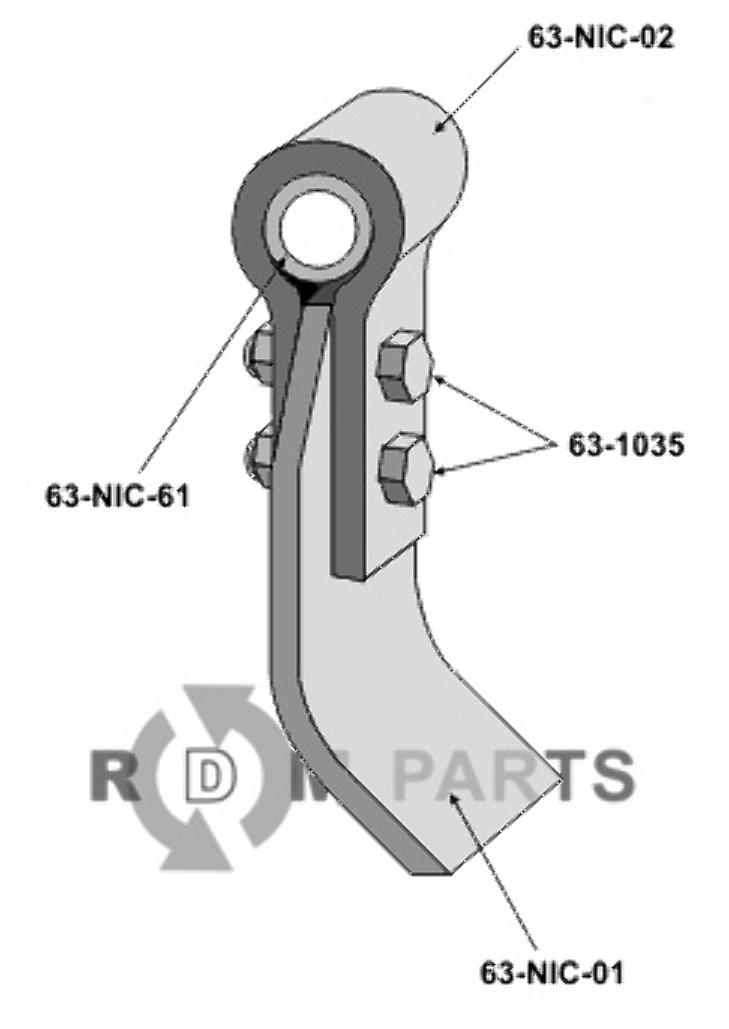 RDM Parts Klepel met houder, bus en mesje - kompleet gemonteerd passend voor Gyro 12170000