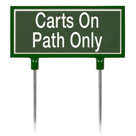 Sign - green carts on path only