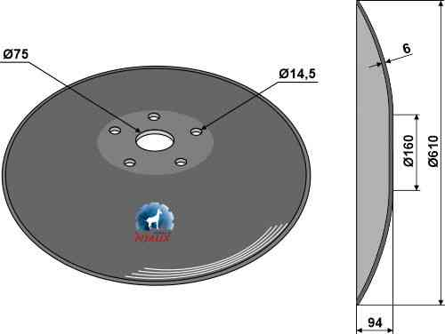 Plain disc with flat neck - Ø610