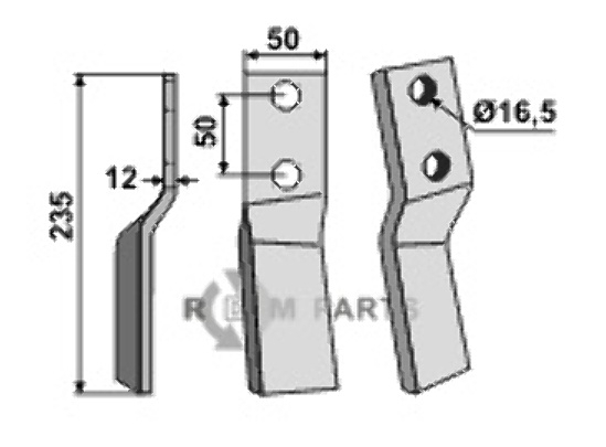 Rotationsprikkepind venstremodel passer til Howard 762406