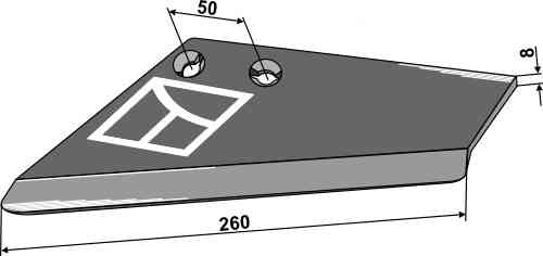 Replacement wings for stubble shares, left fitting for Rau S 004 103