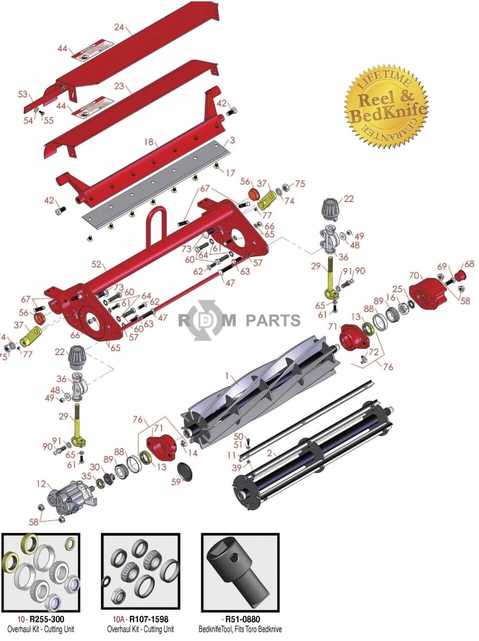 Replacement parts for Cutting Unit Model 04404 04405 04406 04407 04408 & 04409