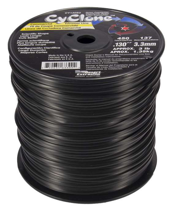 Trimmer line cyclone™ shaped black .130" / 3.3mm