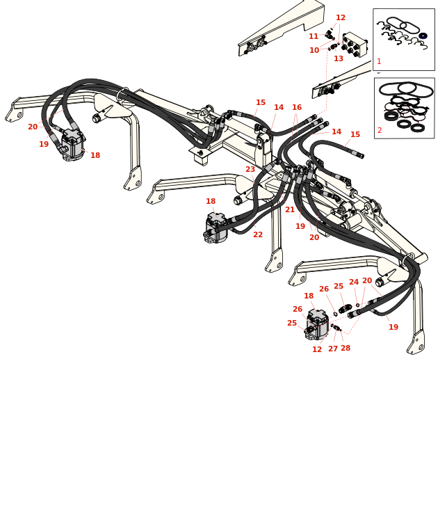 Toro Groundsmaster 4700-D Lift Arm Hydrualics No. 1, 4 & 5