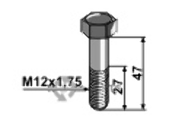 Bolt - m12x1,75 - 10.9 63-uni-900