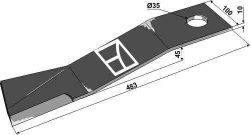 Mover-blade 483mm - left 63-con-17