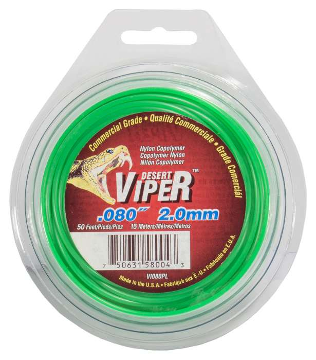 Trimmer line viper™ round green 50' loop .080" / 2.0mm