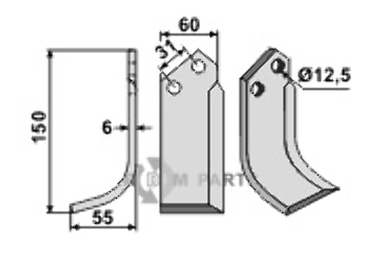 Fräsmesser, linke Ausführung Fräsmesser, linke Ausführung