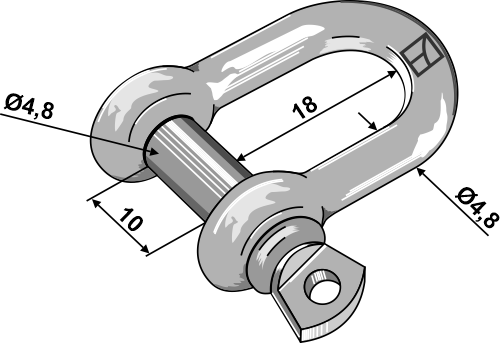 Standard straight shackles 4,8mm - galvanized