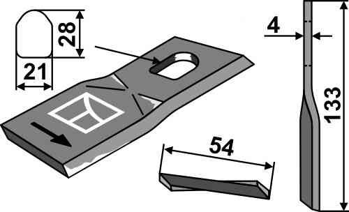 Rotary mower blade fitting for JF 1380-0046