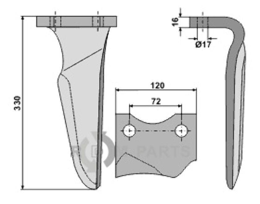 Rotoregtanden,  linkse uitvoering passend voor Niemeyer 034825 Rotoregtanden,  linkse uitvoering passend voor Niemeyer 034825