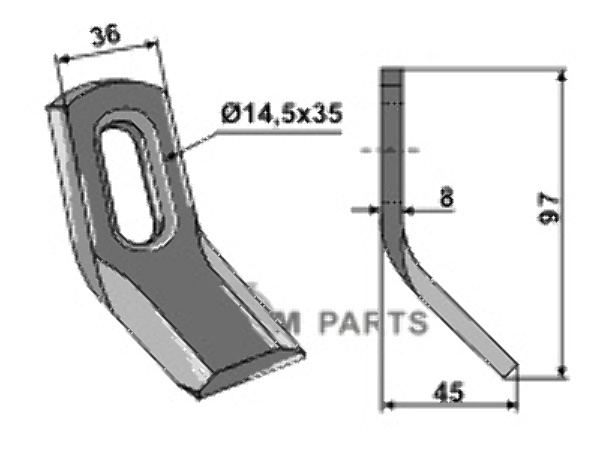 RDM Parts Y-blade fitting for Berry DB 353