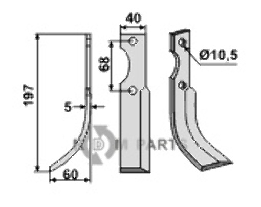 Freesmes, linkse uitvoering passend voor Benassi RL319 - 6CM143