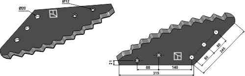 Futtermischwagenmesser - Hartmetall beschichtet