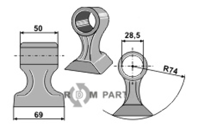 RDM Parts Hammerschlegel geeignet für Bomford 7190464