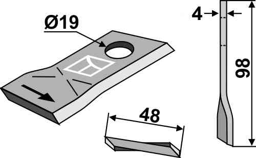 Rotary mower blade fitting for B.C.S. 58036090