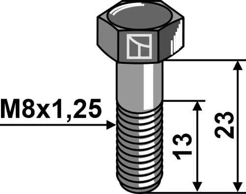 Hexagon bolt - M8x1,25 - 8.8 fitting for John Deere LCA57518