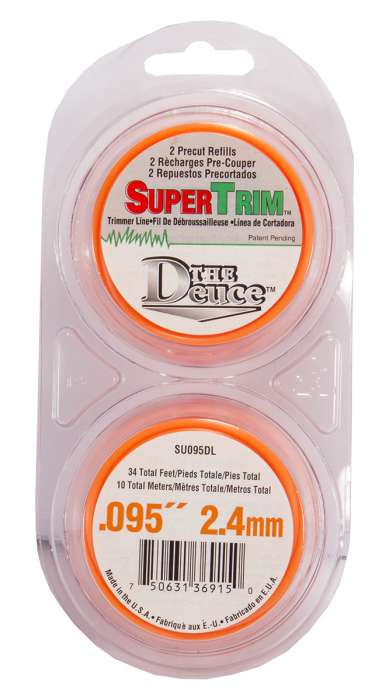 Trimmer line supertrim™ round orange 2 x 17' deuce .095" / 2.4mm