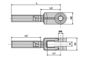 Drijfstanggaffel M30x3,5