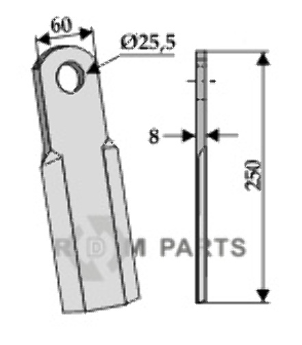 RDM Parts Gerades Messer geeignet für Ferri 0901019