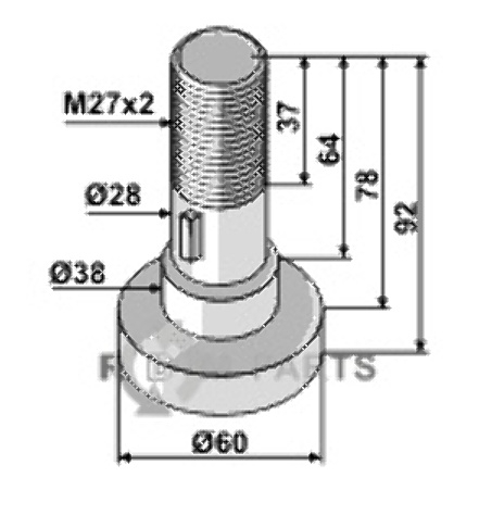 Pin for assembling with 1 blade 63-sch-93