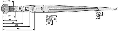 Front loading tine 820