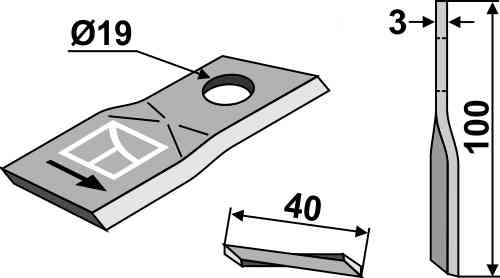 Rotary mower blade fitting for B.C.S. 58029096