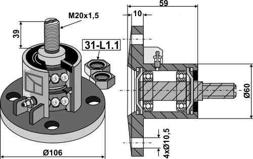 Disc-hub with convex bearing surface Disc-hub with convex bearing surface