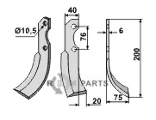 Blade, right model fitting for Barbieri 1606004
