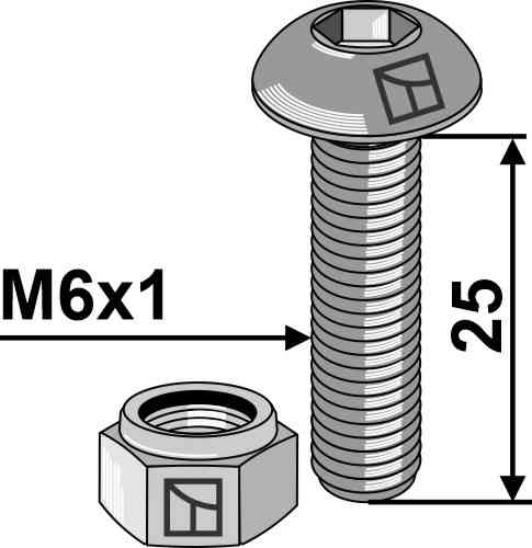 Saucer-head screw with hexagon socket