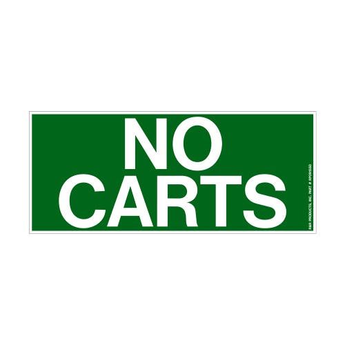 Decal - no carts green/white