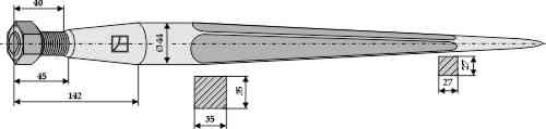 Front loading tine 810 fitting for Howard 71222035018