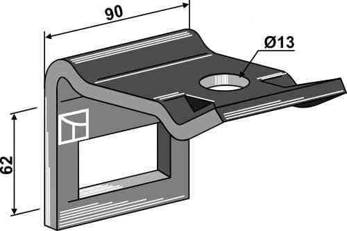 Clamp for tine 65 x 12