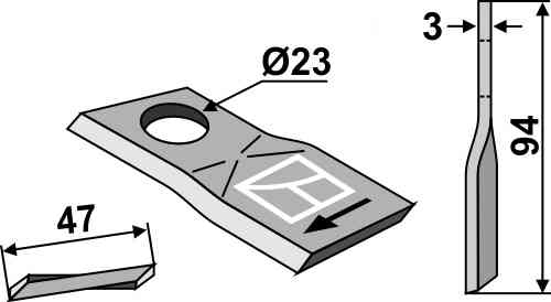 Rotary mower blade fitting for Mörtl T 673 R