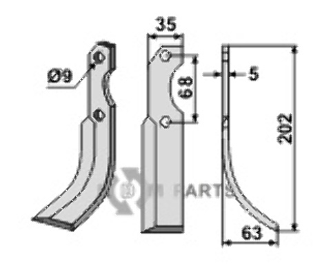 Blade, right model fitting for Barbieri 2109