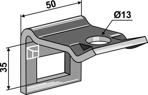 Clamp for  tine 32 x 10 with reinforcing spring 32 x 10