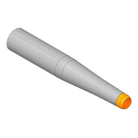 Alloy hollow tine with carbide tip - .750mt x 4.750l x .530od