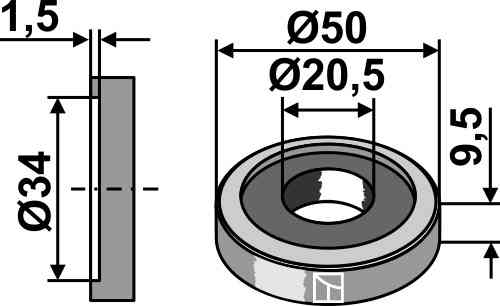 Washer Ø50x9,5xØ20,5 63-con-95