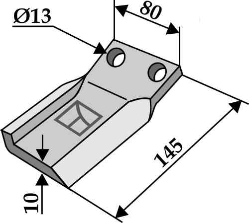 RDM Parts Replace blade, left fitting for Humus 355.92.387