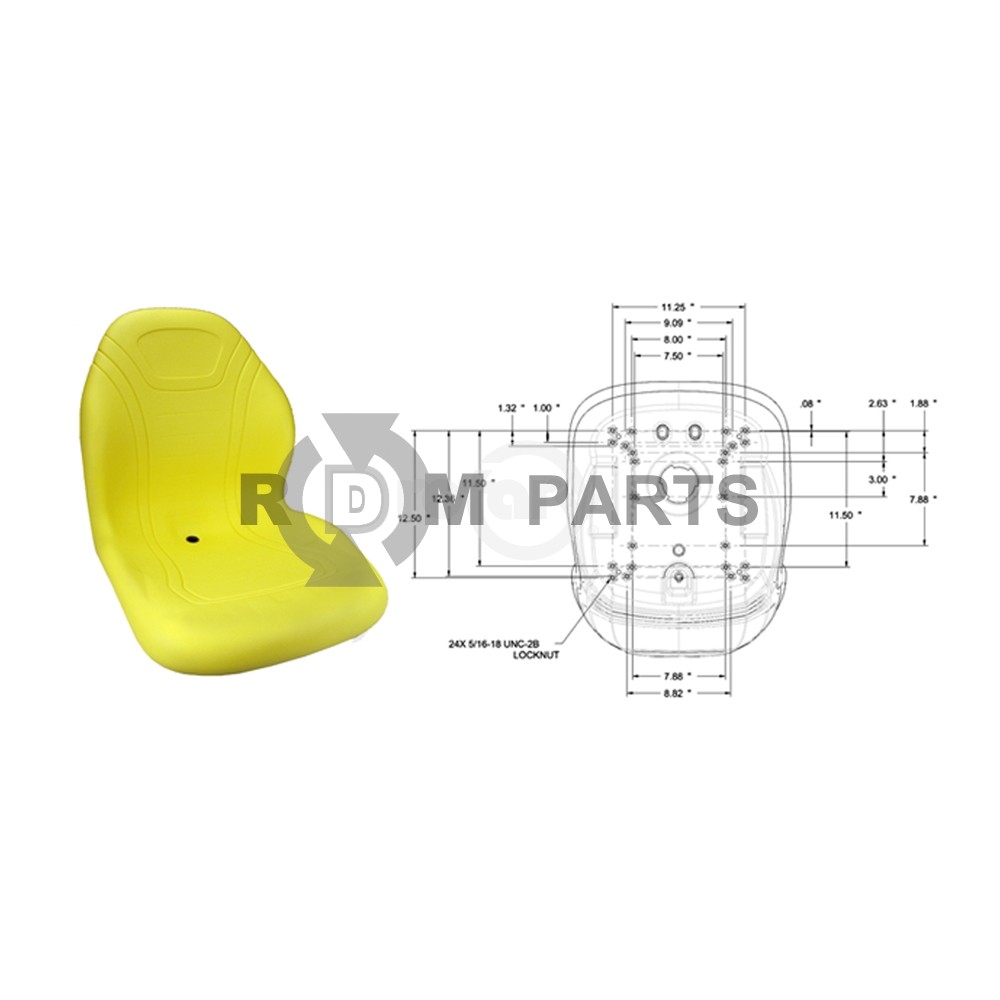 20" HIGH BACK SEAT YELLOW JOHN DEERE
