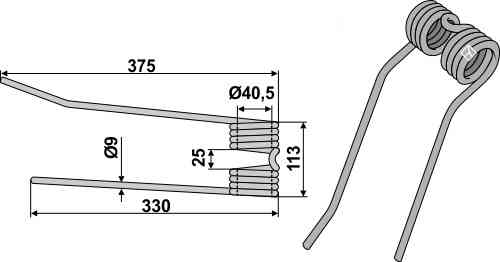 Federzinken - Ausführung rechts geeignet für PZ-Zweegers PZ 106 / PZ-106