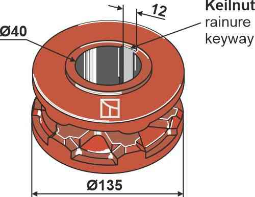 Nusskettenrad Ø135 geeignet für Fahr 06577063