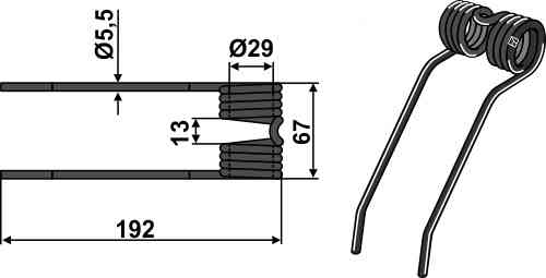 Snelhooiertand passend voor Claas 918238.0 / 903450.2 / 918.238.0